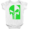 mad engine marvel brand punisher scar glow in the dark Baby Onesie