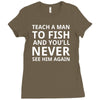 teach a man to fish Ladies Fitted T-Shirt