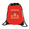 totoro ugly christmas Drawstring Bags