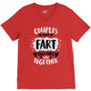 couples that fart together stay together V-Neck Tee