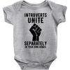 introverts unite separately in your own homes Baby Bodysuit