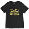 funny black mustache may the stache be with you V-Neck Tee