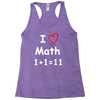 kids boys childrens i love math 1+1=11 funny Racerback Tank