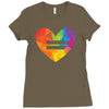 Rainbow Equality Heart Ladies Fitted T-Shirt