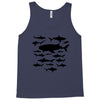 shark chart light blue t shirt Tank Top