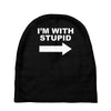 i'm with stupid mens Baby Beanies