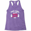 this girl loves drag racing Racerback Tank