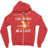 arm in cast Zipper Hoodie