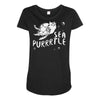 sea turtle cat Maternity Scoop Neck T-shirt