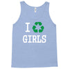 i recycle girls slogan text funny baseball jersey Tank Top
