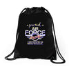 military, women's proud air force mom of her military son u Drawstring Bags