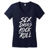 sex drugs rock n roll Women's V-Neck T-Shirt