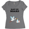 Baby On Board with Stork Women's Triblend Scoop T-shirt