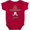 ladies sombrero  funny retro mexico mustache designer Baby Bodysuit