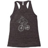 shark riding bicycle bike funny Racerback Tank