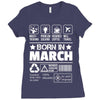 Born In March Ladies Fitted T-Shirt