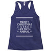 merry christmas ya filthy animal Racerback Tank