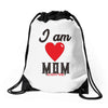 love mom Drawstring Bags