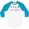 i ate sum pi t shirt s m l xl 2xl 3xl funny nerdy geeky college awesom 3/4 Sleeve Shirt