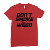 don't smoke shit weed Ladies Fitted T-Shirt