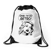 oh my god i am so retro Drawstring Bags