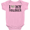 i love my soldier hunter camouflage Baby Bodysuit