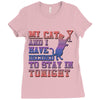 my cat and i stay in tonight Ladies Fitted T-Shirt