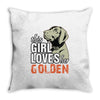 This Girl Loves Her Golden Throw Pillow