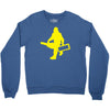 sasquatch guitar gear  funny bigfoot yeti comic monster retro Crewneck Sweatshirt