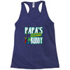 papa's little fishin buddy Racerback Tank
