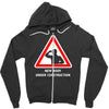 body under construction road sign Zipper Hoodie
