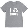 i recycle girls  funny V-Neck Tee