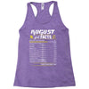 August Girl Facts Leo Racerback Tank