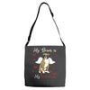 my boxer is my valentine1 Adjustable Strap Totes