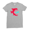 monster fish eats diver Ladies Fitted T-Shirt