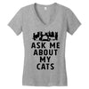 ask me about my cats Women's V-Neck T-Shirt