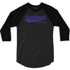 scotland born and raised retro white &amp; navy international country 3/4 Sleeve Shirt