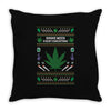 smoke weed ugly sweater Throw Pillow