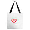 i love heart bass guitar music Tote Bags
