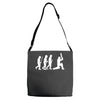 evolution of cricket white silhouette Adjustable Strap Totes