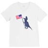 Patriotic T-Rex V-Neck Tee
