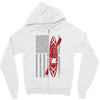 kayak american flag Zipper Hoodie