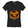 skull pumpkin Women's V-Neck T-Shirt