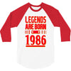 legends are born in 1986 hoodie 3/4 Sleeve Shirt