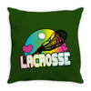 neon lacrosse Throw Pillow