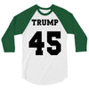 Trump 45 jersey number 3/4 Sleeve Shirt