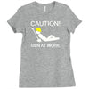 caution men at work Ladies Fitted T-Shirt
