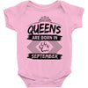 Queens Are Born In September Baby Onesie
