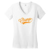 orange Women's V-Neck T-Shirt