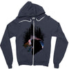 Mononoke Hime Siluet Zipper Hoodie